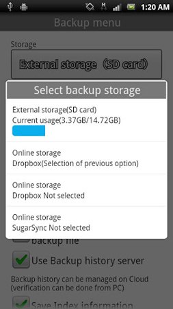 js backup android